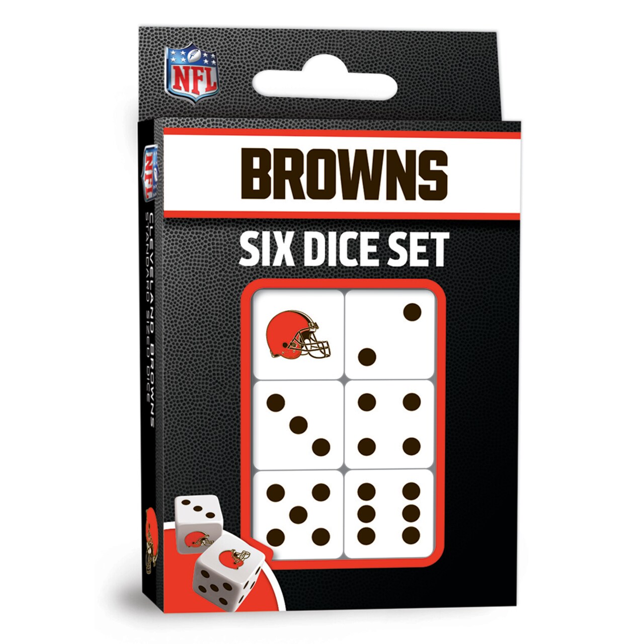 Masterpieces   Officially Licensed NFL Cleveland Browns - 6 Piece D6 Gaming Dice Set Ages 6 and Up